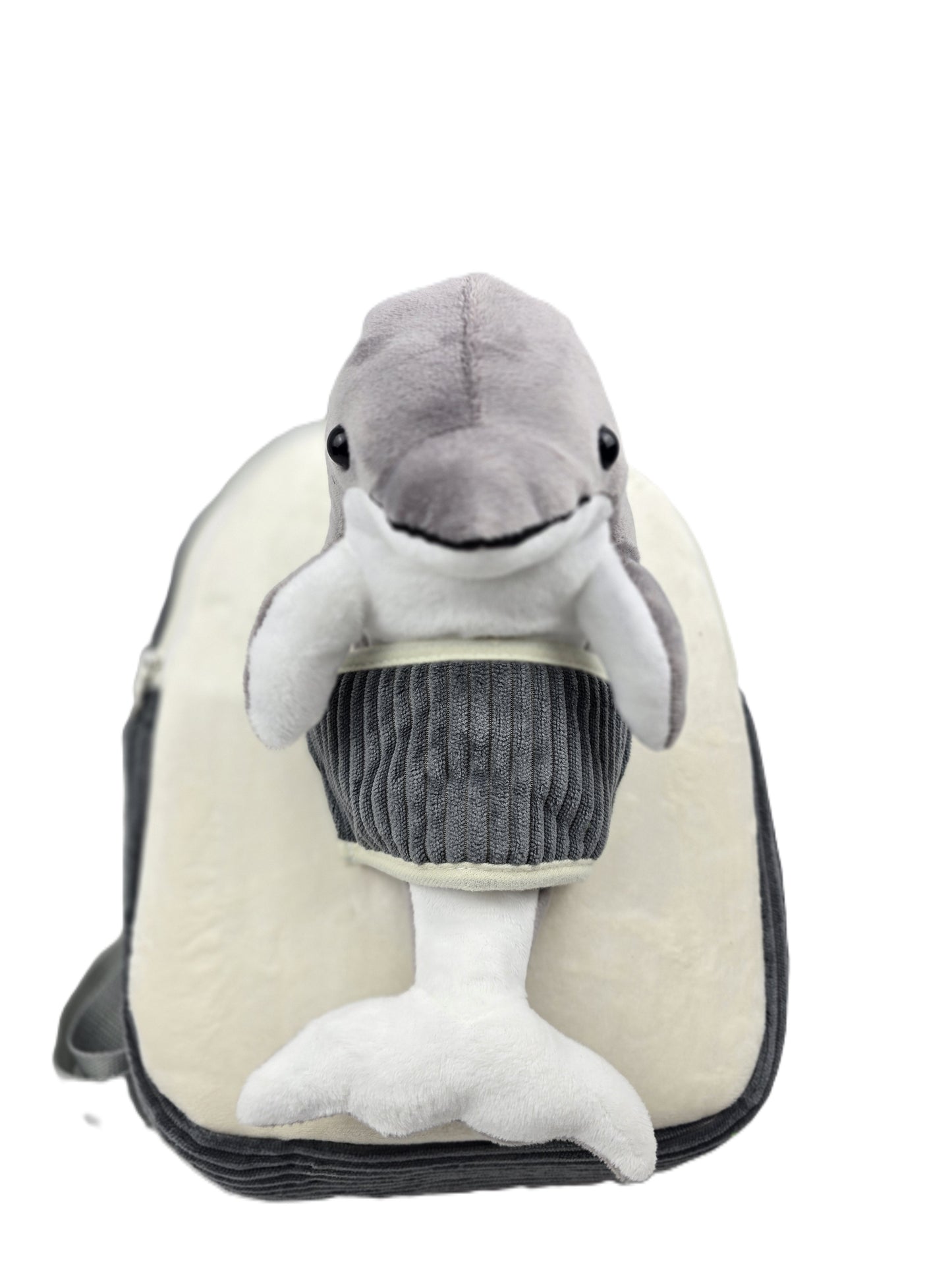 Stuffed Animal Backpack for Kids - white Dolphin