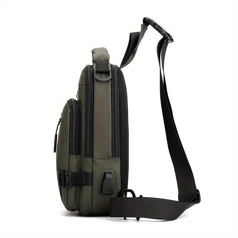 Black Waterproof Sling Bag for Travel