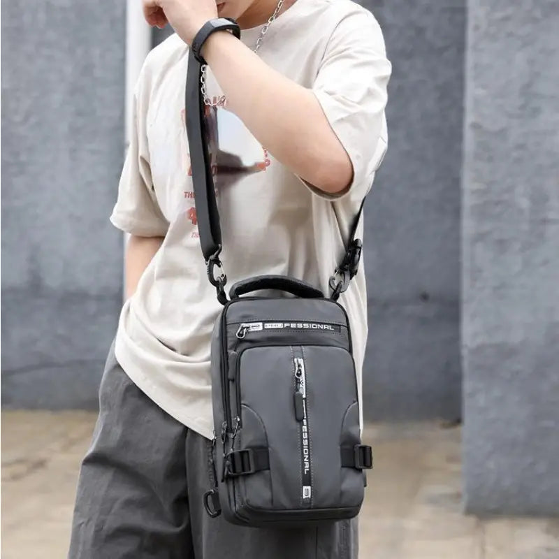 Grey Travel Sling Bag Backpack
