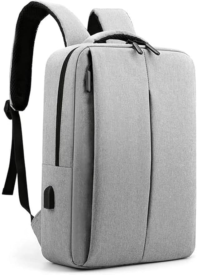 Grey Anti Theft Backpack With USB Charging