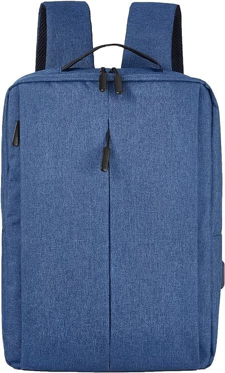 Blue Anti Theft Backpack with USB Charging Port