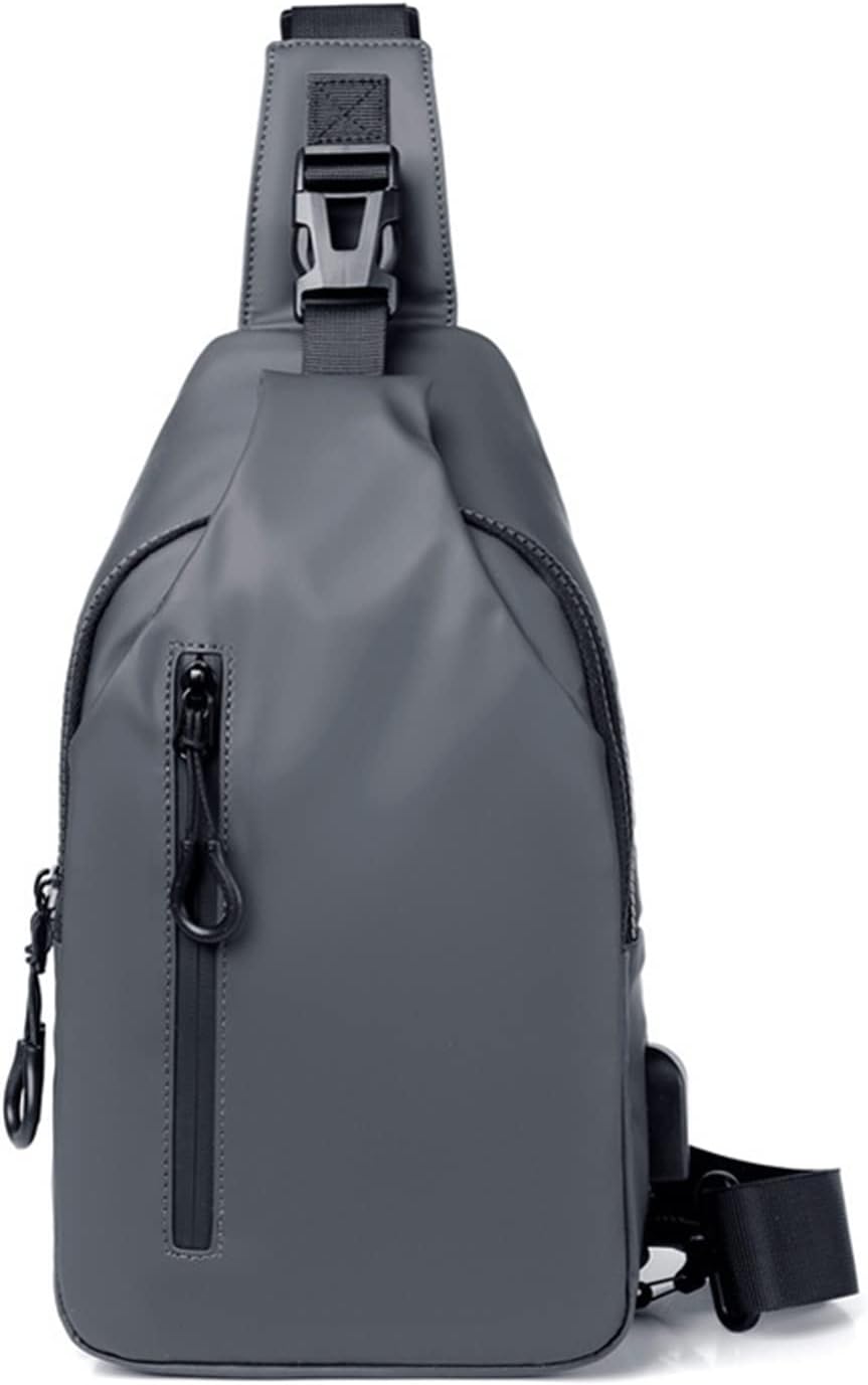 Grey Sling Crossbody Bag Anti-theft Chest Backpack
