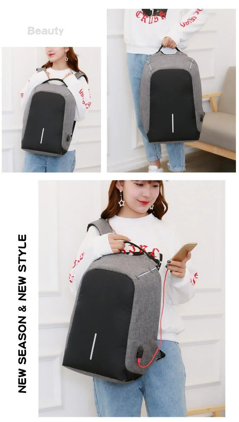 Black & Grey Anti theft 18l laptop backpack